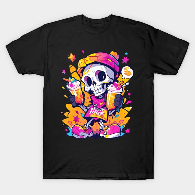 Pastel Party Punk Skeleton T-Shirt by The Little Store Of Magic